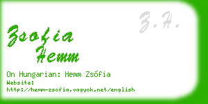 zsofia hemm business card